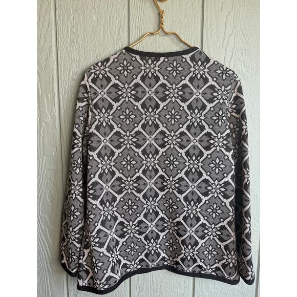 Vintage 90s Geo Floral Button Cardigan Catalina Sportswear - Picture 4 of 5